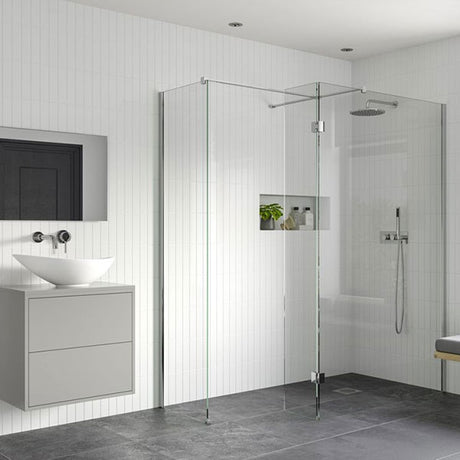 Tabo Splash Fresco Wetroom Panel (with side & splash panels) Chrome