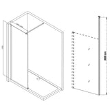 Tabo Splash Fresco Wetroom Panel & Floor-to-Ceiling Pole Chrome