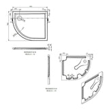 Tabo Splash Low Profile Offset Quadrant Tray & Waste (LH) 900 x 760 x 40mm