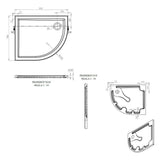 Tabo Splash Low Profile Offset Quadrant Tray & Waste (RH) 900 x 760 x 40mm