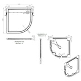 Tabo Splash Low Profile Quadrant Tray & Waste 1000 x 1000 x 40mm