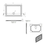 Tabo Splash Low Profile Rectangular Tray & Waste 1000 x 700 x 40mm