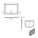 Tabo Splash Low Profile Rectangular Tray & Waste 1000 x 760 x 40mm
