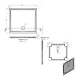 Tabo Splash Low Profile Rectangular Tray & Waste 1000 x 900 x 40mm