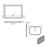 Tabo Splash Low Profile Rectangular Tray & Waste 1100 x 800 x 40mm