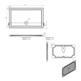 Tabo Splash Low Profile Rectangular Tray & Waste 1200 x 700 x 40mm
