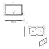 Tabo Splash Low Profile Rectangular Tray & Waste 1300 x 800 x 40mm
