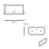 Tabo Splash Low Profile Rectangular Tray & Waste 1400 x 700 x 40mm
