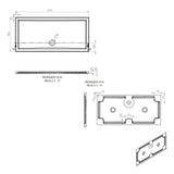 Tabo Splash Low Profile Rectangular Tray & Waste 1500 x 700 x 40mm