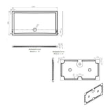 Tabo Splash Low Profile Rectangular Tray & Waste 1500 x 800 x 40mm