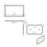 Tabo Splash Low Profile Rectangular Tray & Waste 1500 x 900 x 40mm