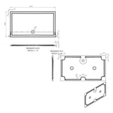 Tabo Splash Low Profile Rectangular Tray & Waste 1600 x 900 x 40mm