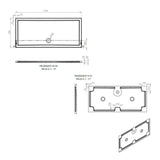 Tabo Splash Low Profile Rectangular Tray & Waste 1700 x 760 x 40mm