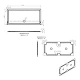 Tabo Splash Low Profile Rectangular Tray & Waste 1700 x 800 x 40mm