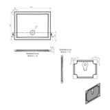 Tabo Splash Low Profile Rectangular Tray & Waste 900 x 700 x 40mm