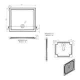 Tabo Splash Low Profile Rectangular Tray & Waste 900 x 800 x 40mm