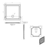 Tabo Splash Low Profile Square Tray & Waste 760 x 760 x 40mm