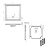 Tabo Splash Low Profile Square Tray & Waste 900 x 900 x 40mm