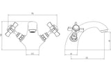 Tabo Stratford Brushed Brass Basin Mixer Tap & Waste