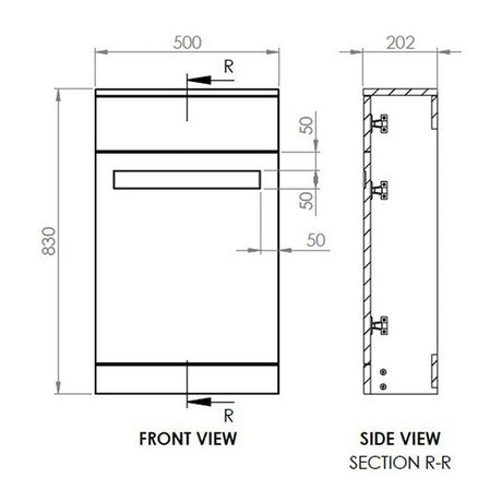 Tabo Treviso Matt Peony Floor Standing WC Unit 500mm
