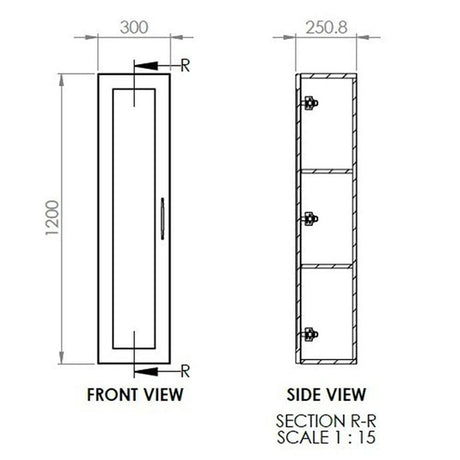 Tabo Treviso Matt Peony Wall Hung Tall Unit 350mm