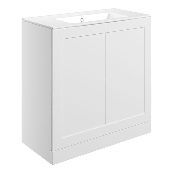 Tabo Treviso Matt White Floor Standing 2 Door Basin Unit & Basin 815mm