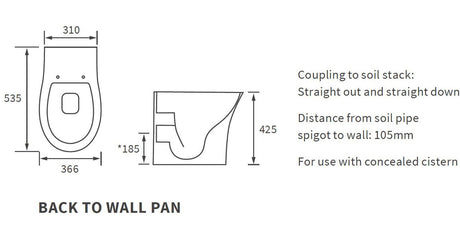 Savino Rimless Back To Wall WC & Soft Close Seat