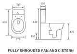 Savino Rimless C/C Fully Shrouded WC & Soft Close Seat