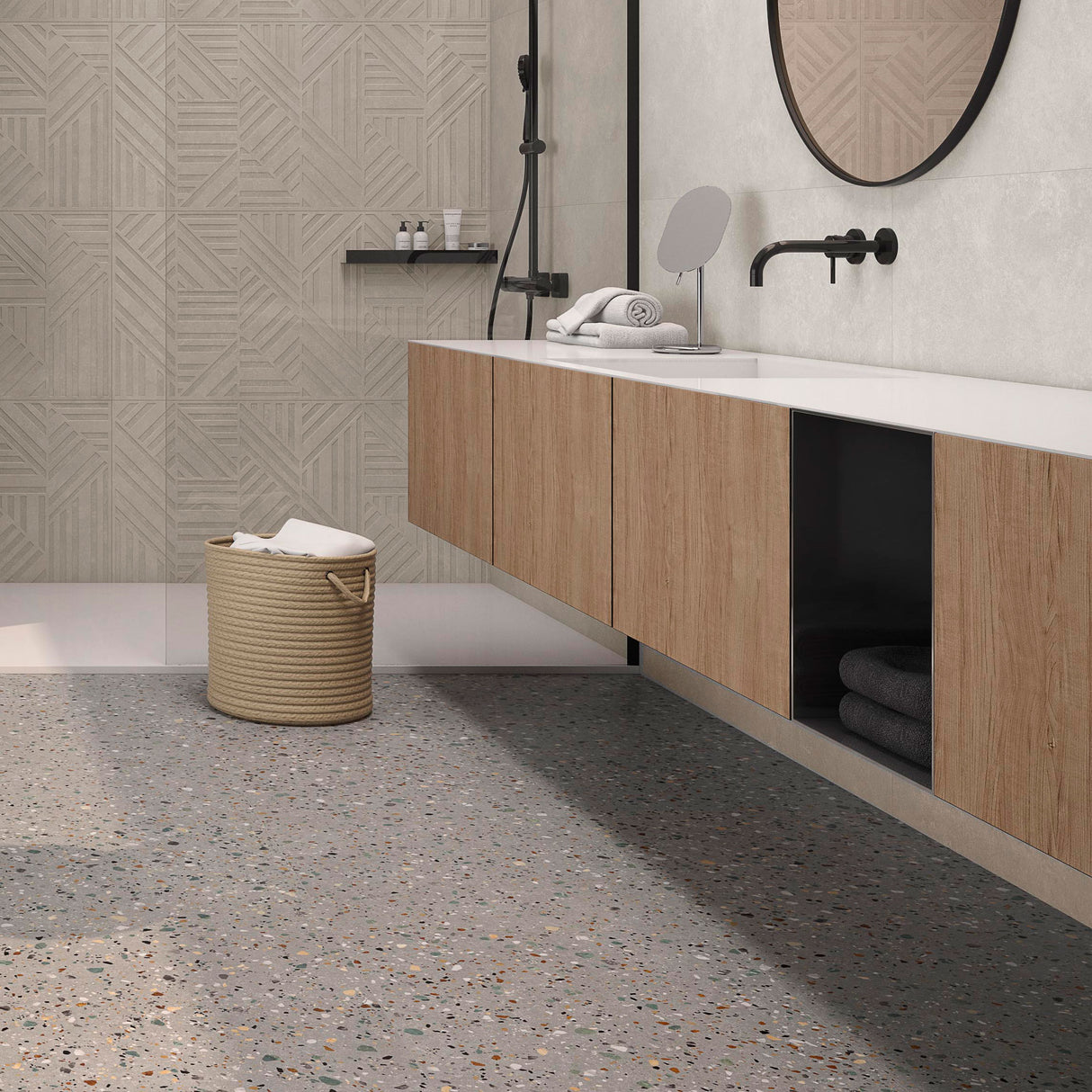 Tiva Grigio tiles in bathroom