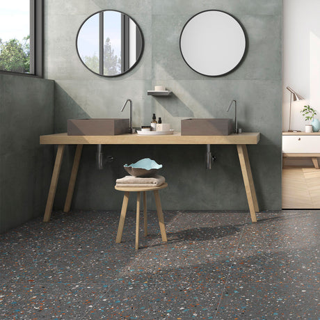 Tiva Nero tile in bathroom