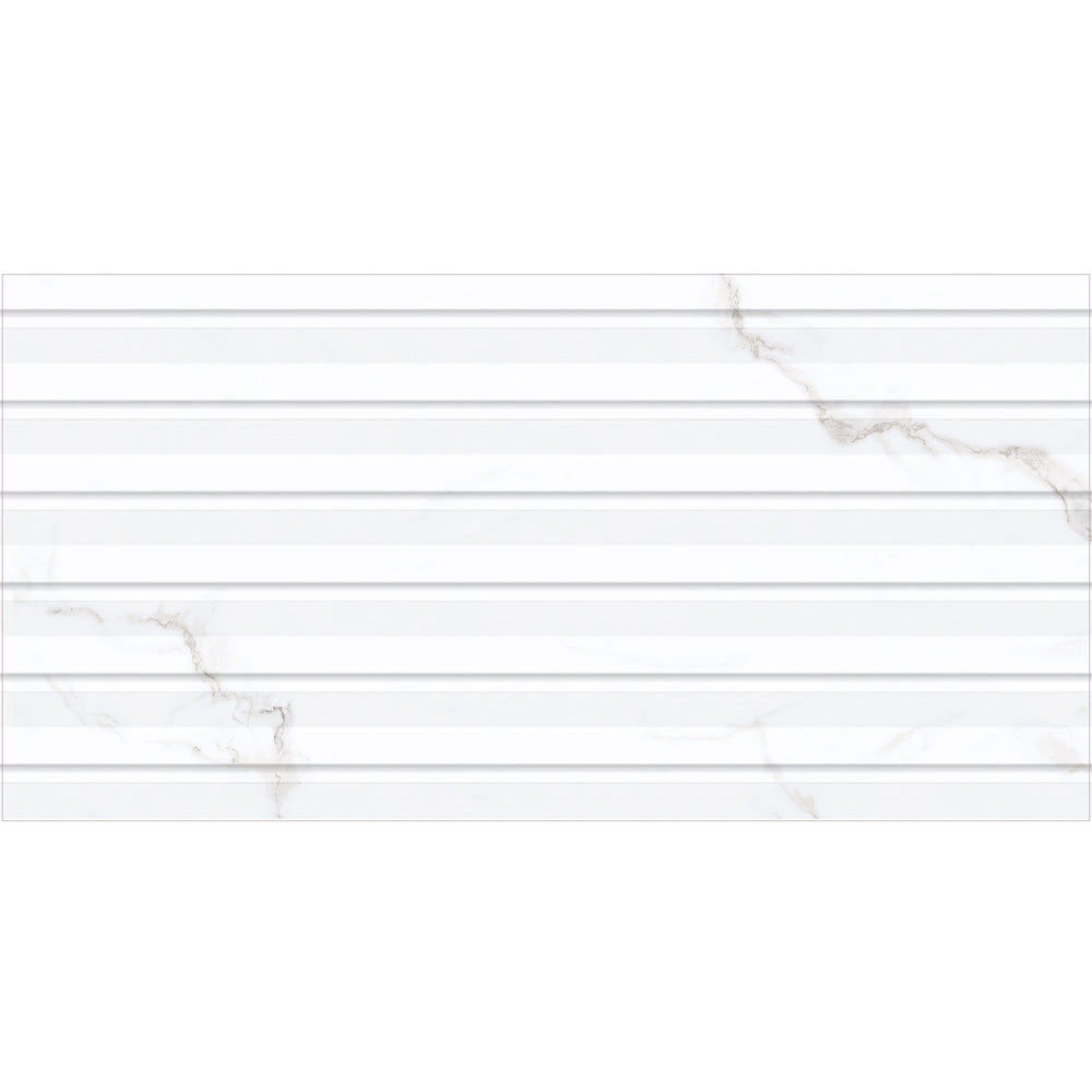 Toledo White Decor Gloss Wall Tile 30 x 60cm