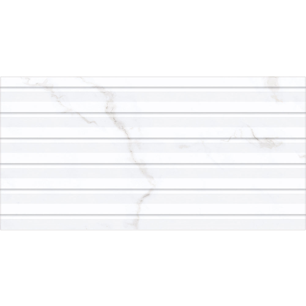 Toledo White Decor Gloss Wall Tile 30 x 60cm