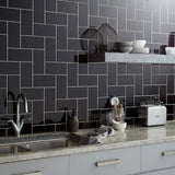 Town Black Gloss Ceramic Wall Tiles