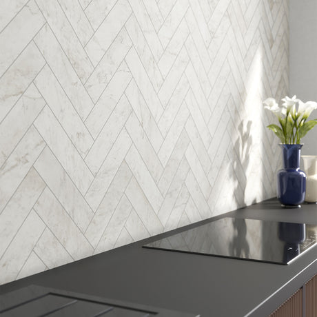 Unicom Starker Marmorea Carrara Rett Wall & Floor Tiles