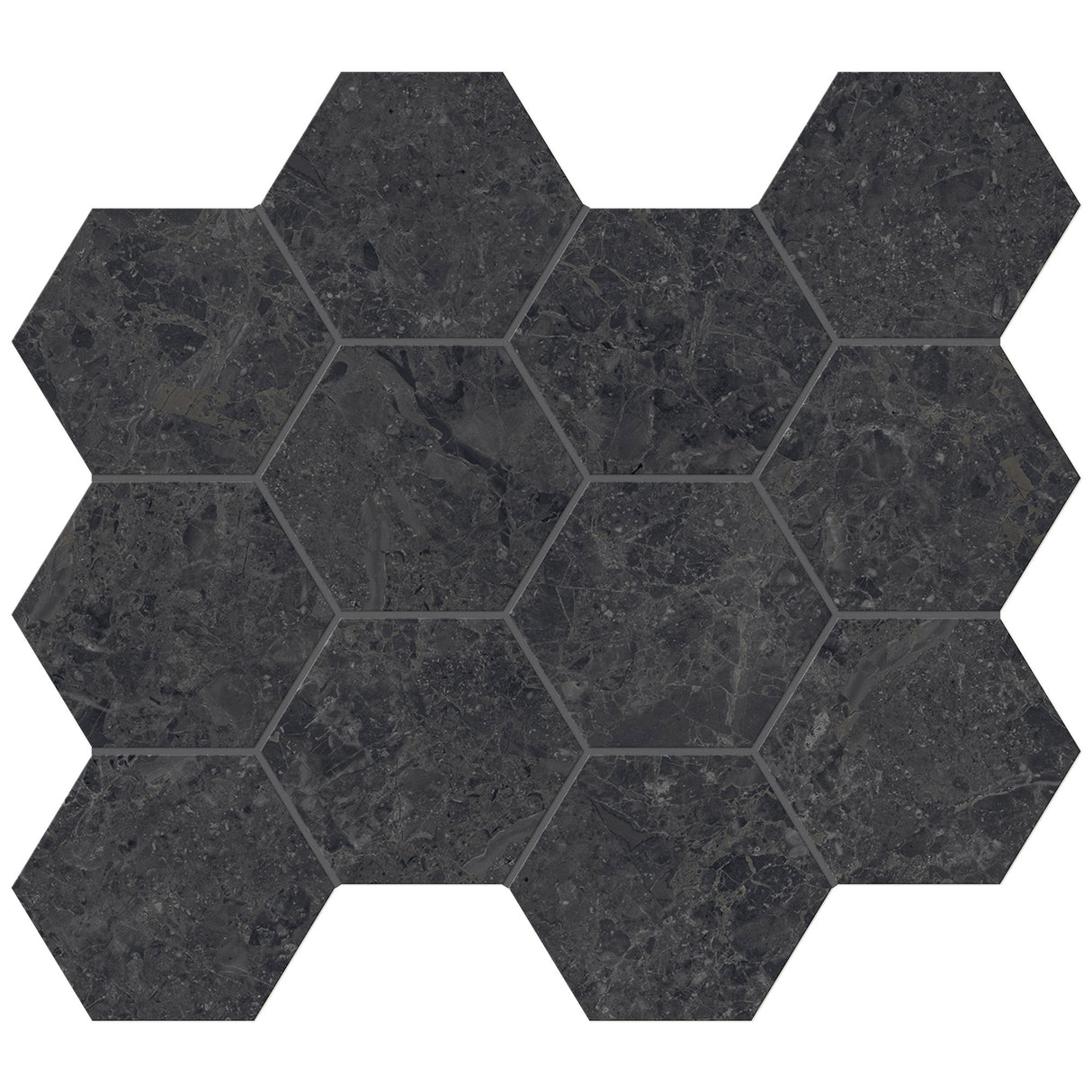 Unicom Starker Blooming Stone Thunder Black Hexagon 30 x 34cm