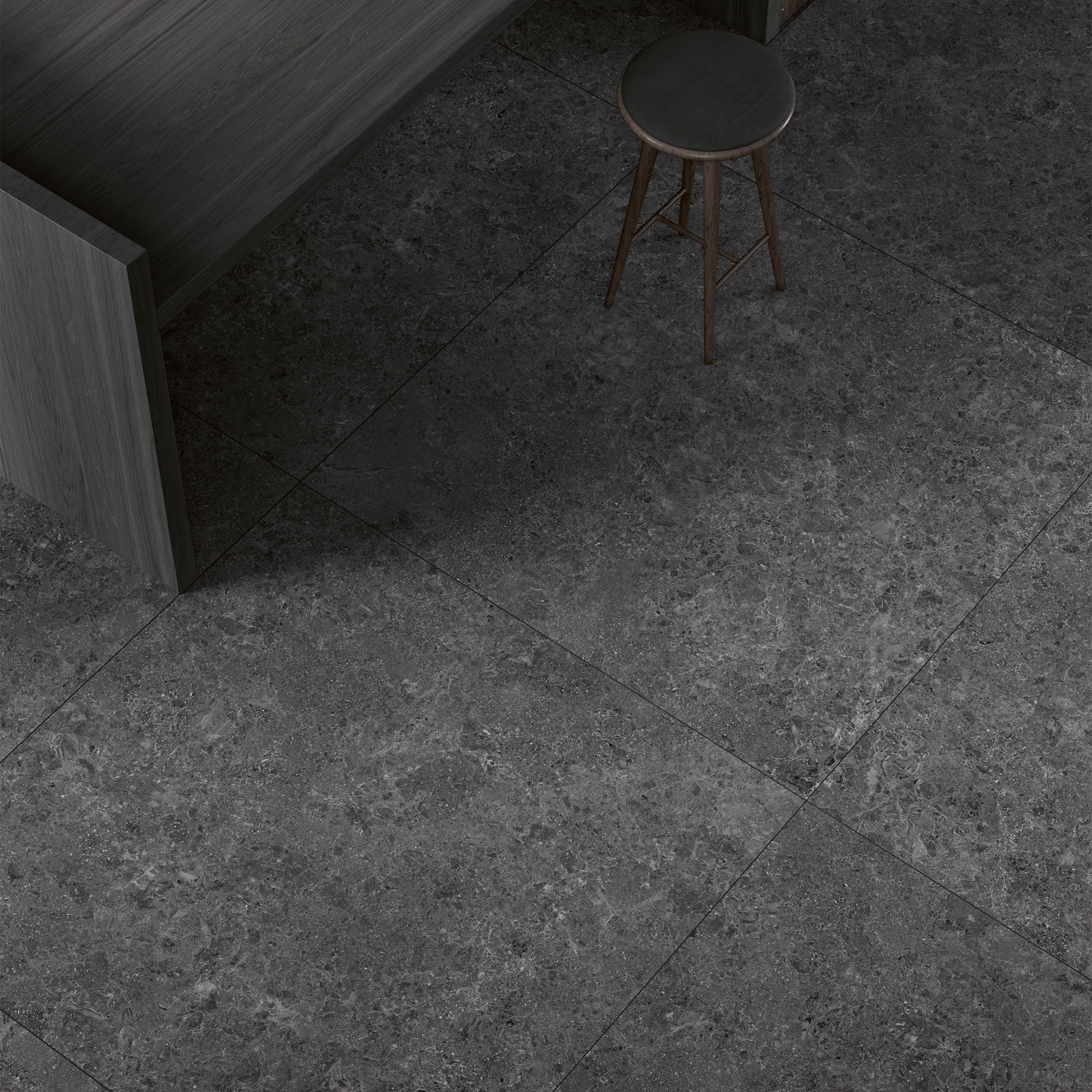 Unicom Starker Blooming Stone Thunder Black Rett Wall & Floor Tiles