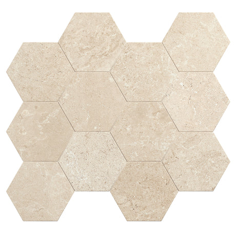 Unicom Starker Châteaux Beige Hexagon Mosaic 30 x 34cm