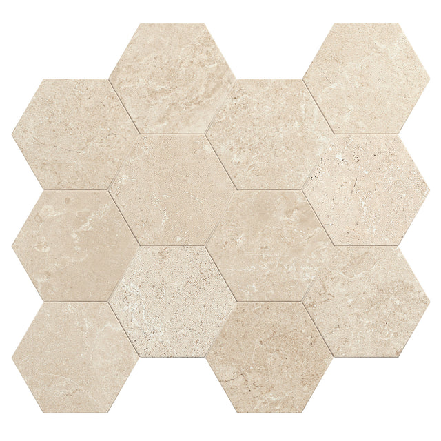 Unicom Starker Châteaux Beige Hexagon Mosaic 30 x 34cm