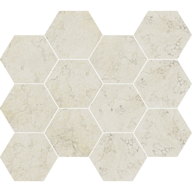 Unicom Starker Marmorea Biancone Hexagon Mosaic 30 x 34cm