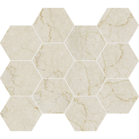 Unicom Starker Marmorea Botticino Hexagon Mosaic 30 x 34cm