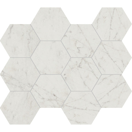 Unicom Starker Marmorea Carrara Hexagon Mosaic 30 x 34cm
