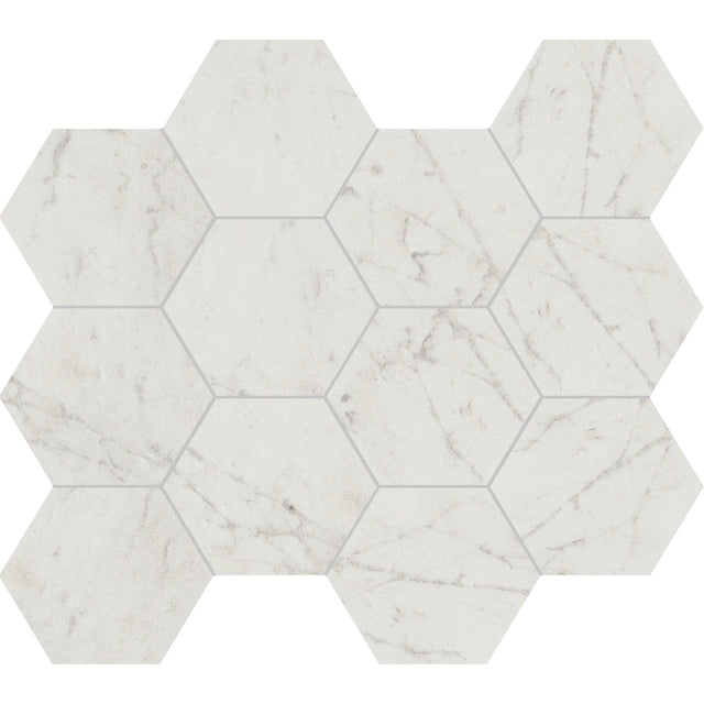 Unicom Starker Marmorea Carrara Hexagon Mosaic 30 x 34cm