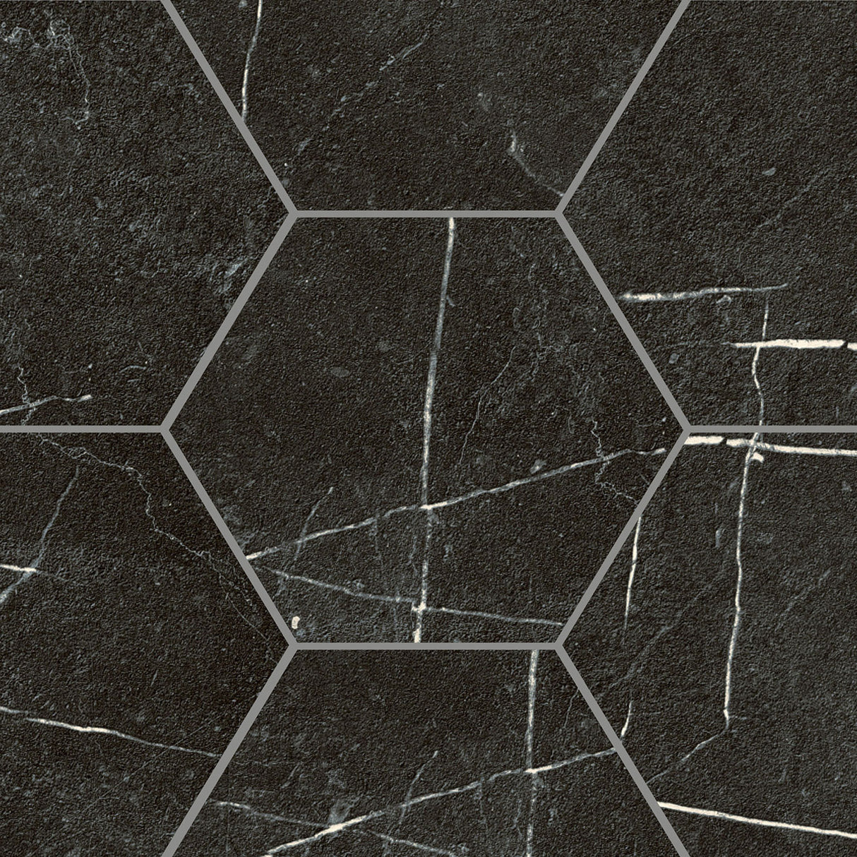 Unicom Starker Marmorea Nero Marquinia Hexagon (detail)