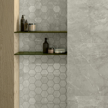 Unicom Starker Muse 2.0 Hexagon Grey Marble mosaics