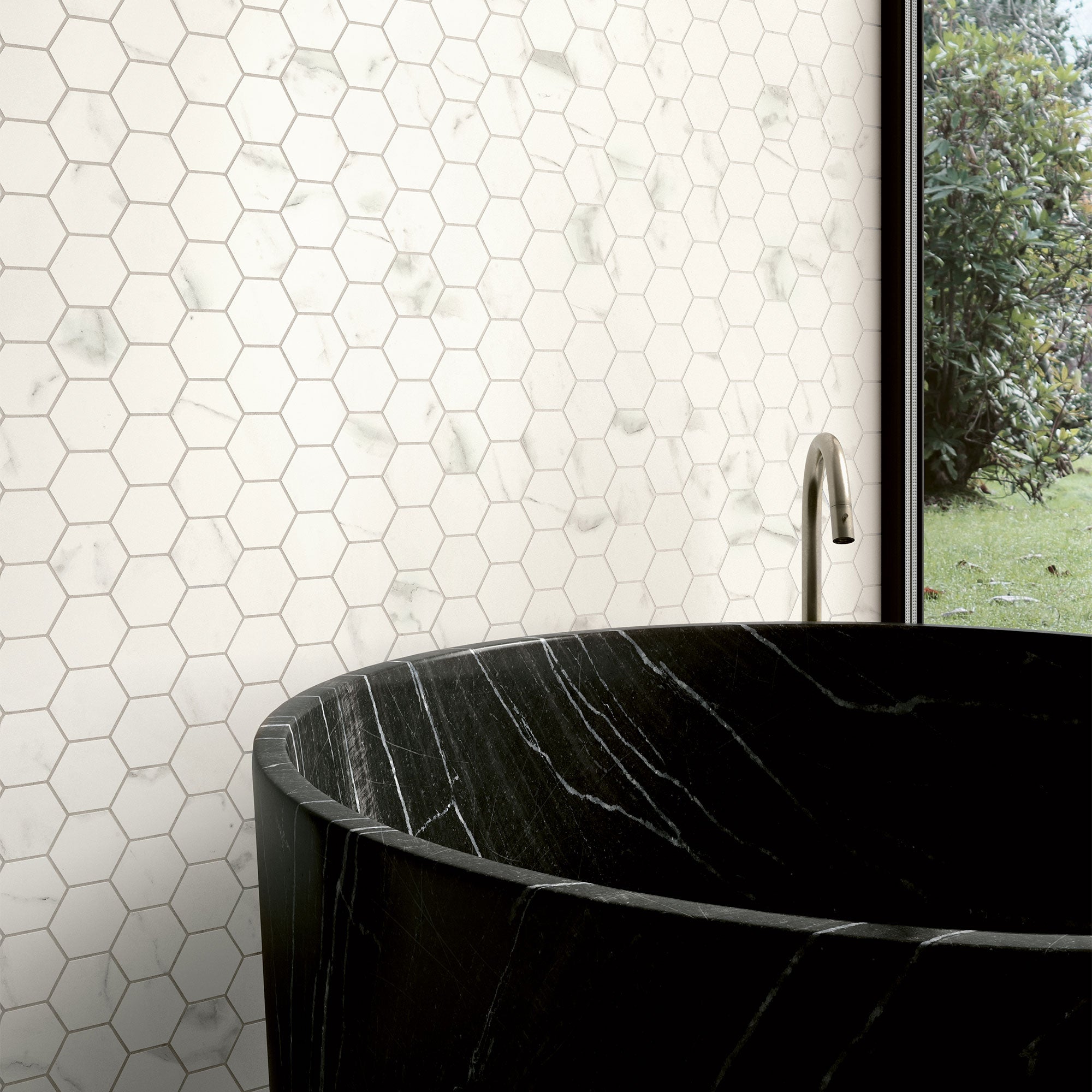 Unicom Starker Muse 2.0 Hexagon Statuario mosaics