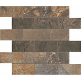 Unicom Starker Natural Slate Multicolour Brick Mosaic 30 x 30cm