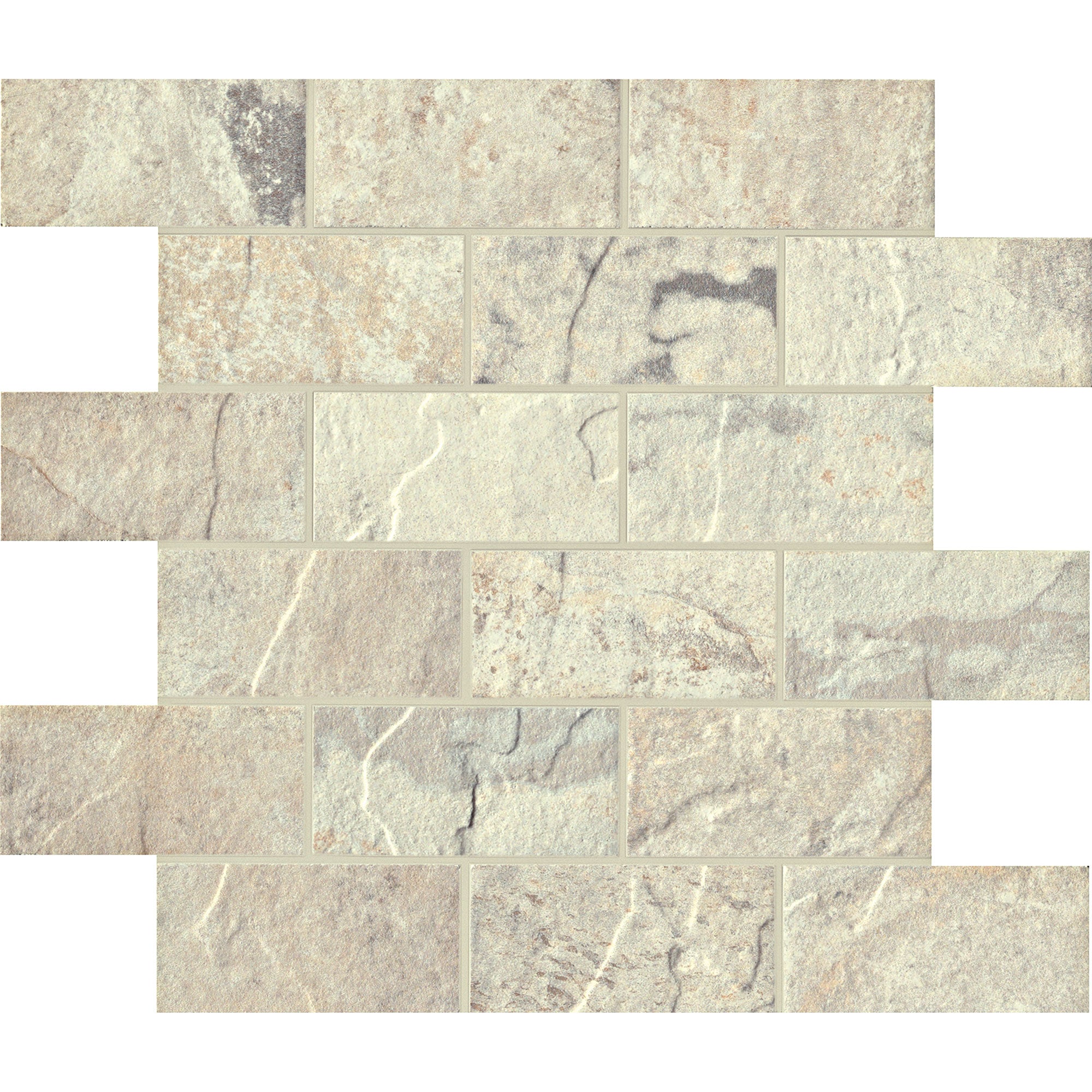 Unicom Starker Natural Slate Winter Brick Mosaic 30 x 30cm
