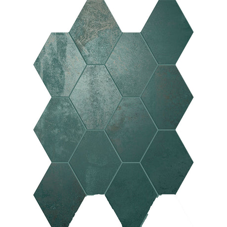 Unicom Starker Oxid Emerald Hexagon Mosaic 25 x 34cm