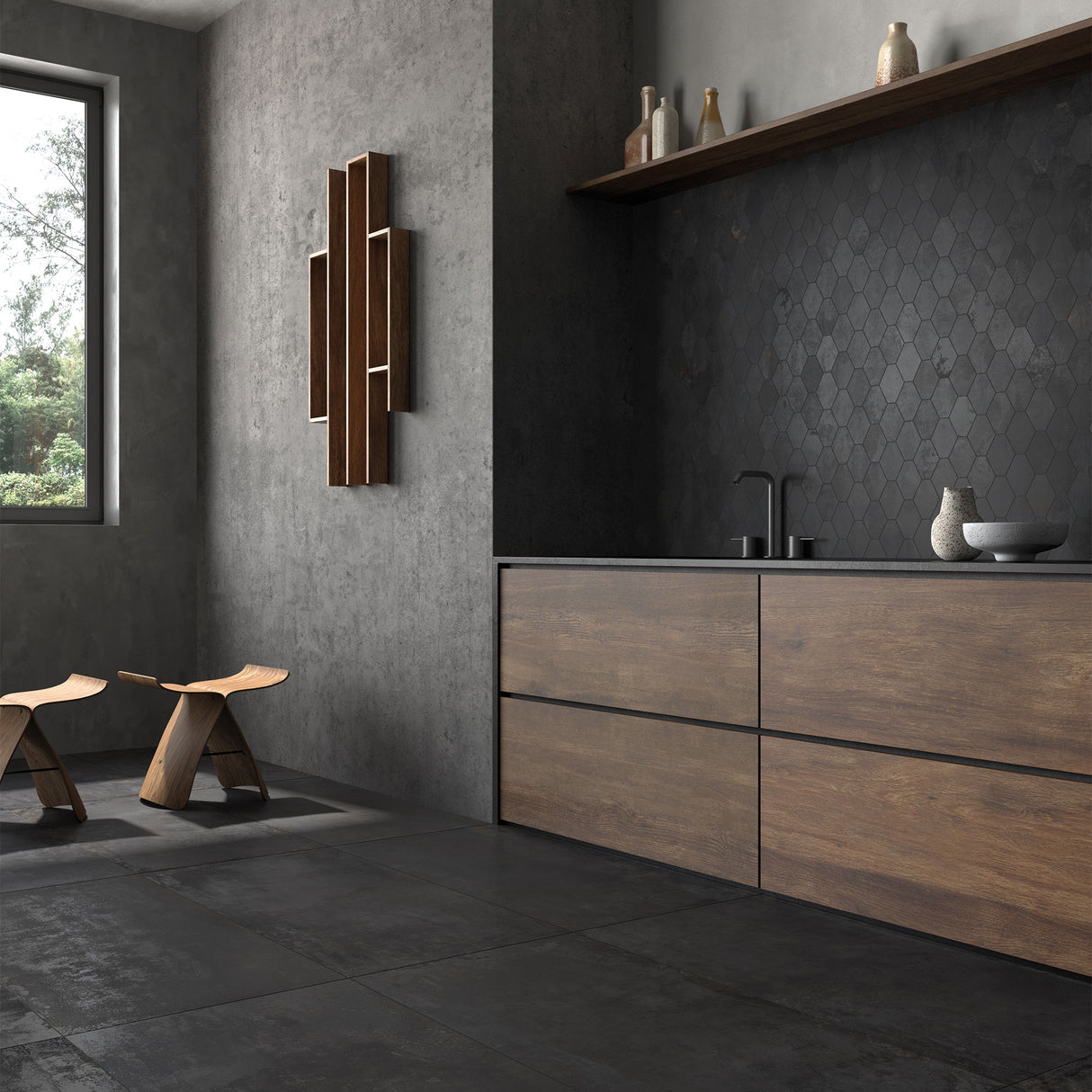 Unicom Starker Oxid Iron Hexagon Mosaics