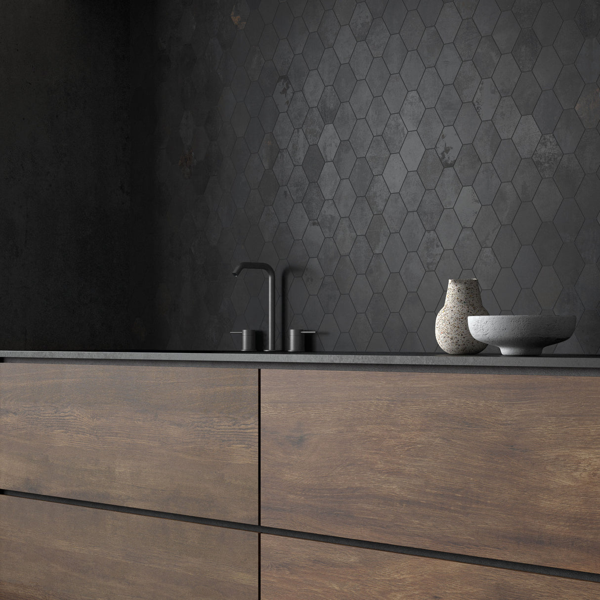 Unicom Starker Oxid Iron Hexagon Mosaics